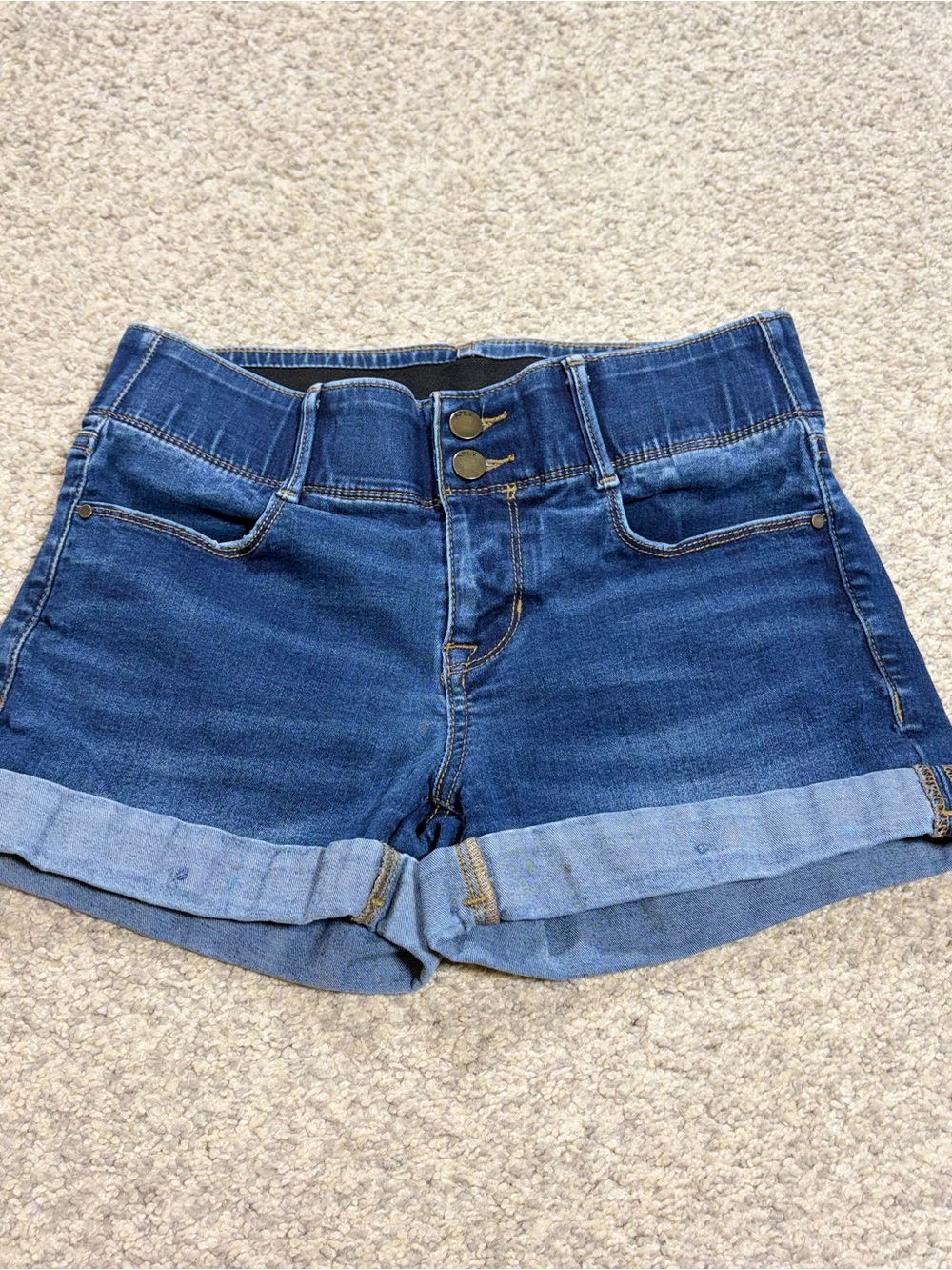Apt. 9 Dark Blue Cuffed Denim Shorts